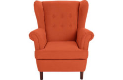 Collection Martha Fabric Wingback Chair - Burnt Orange